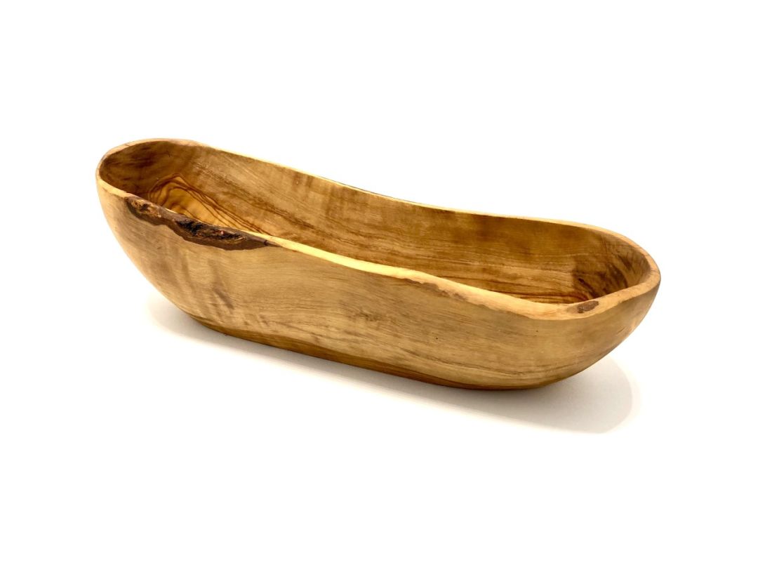 Skål avlång i Olivträ 30cm / Brödskål