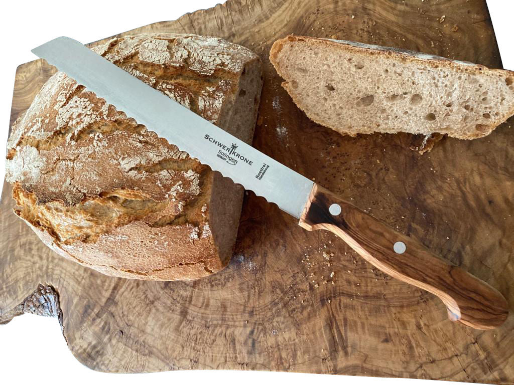 Brödkniv med Olivträhandtag Solingen