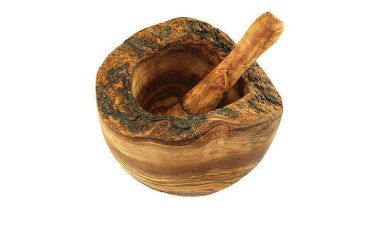 Rustik Mortel i Olivträ 14 cm