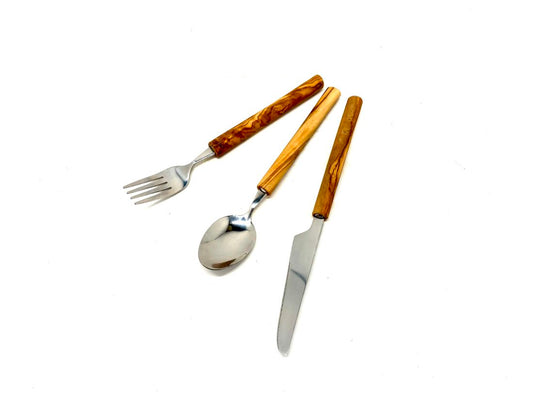 Bestickset 3 st med Olivträhandtag