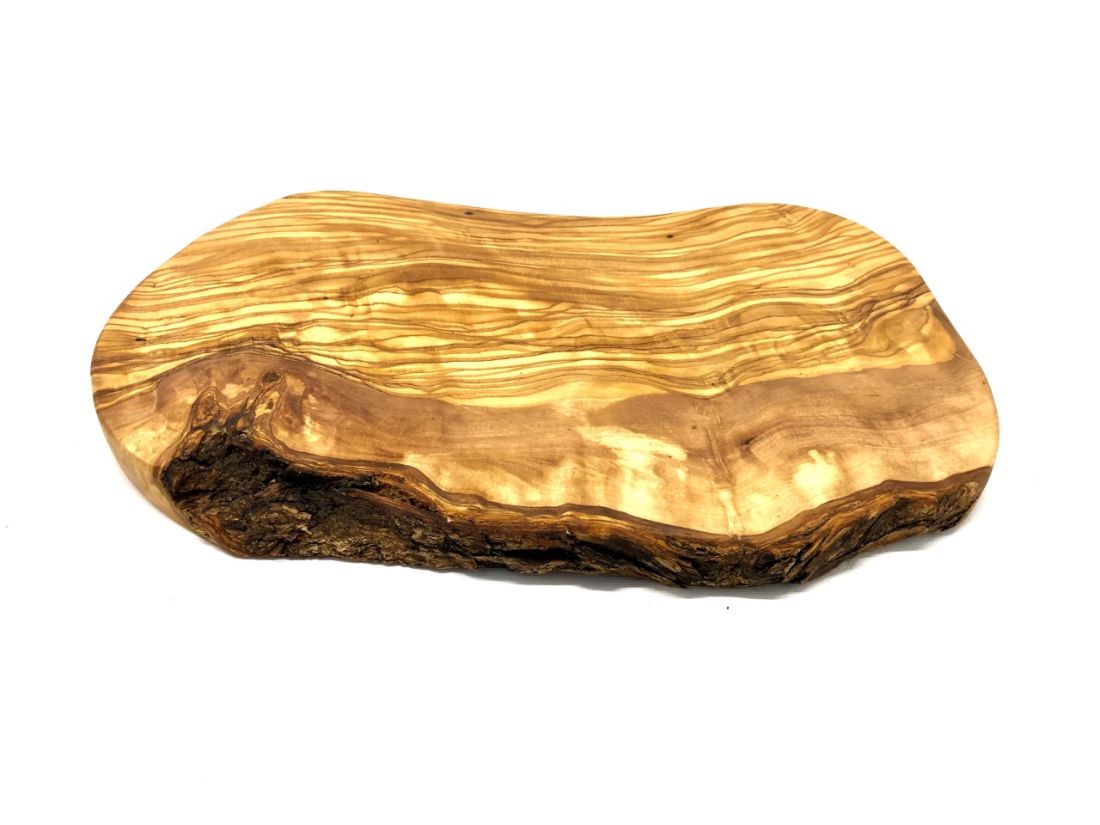 Skärbräda i Olivträ – Naturlig Form, 35 cm