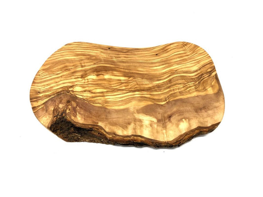 Skärbräda i Olivträ – Naturlig Form, 35 cm